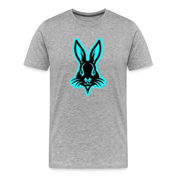 Lapin, Lapin De Pâques, Tête Pâques - T-shirt bio Premium Homme - gris chiné - Devant - Damien (186cm)