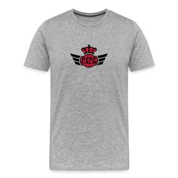Keep Calm - Männer Premium Bio T-Shirt - Grau meliert - Vorne - Damien (186cm)