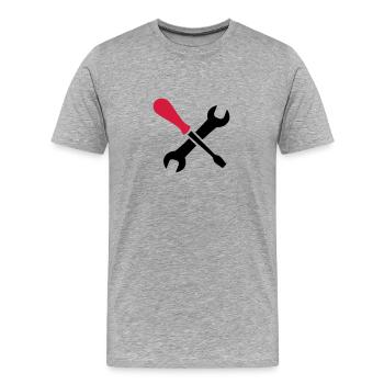 outils - T-shirt bio Premium Homme - gris chiné - Devant - Damien (186cm)