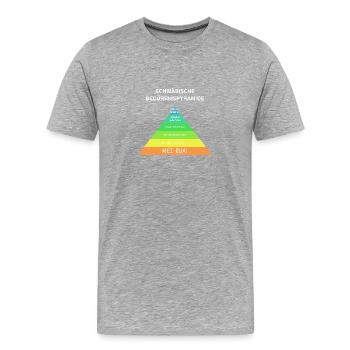 Schwäbische Bedürfnispyramide - Meine Ruhe Lustig - Männer Premium Bio T-Shirt - Grau meliert - Vorne - Damien (186cm)