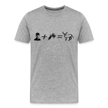 François Embrouille Tatoo - T-shirt bio Premium Homme - gris chiné - Devant - Damien (186cm)
