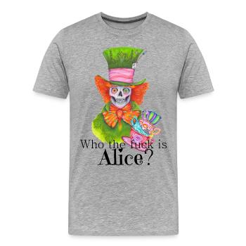 Mad Eddy - Men's Premium Organic T-Shirt - heather grey - Front - Damien (186cm)