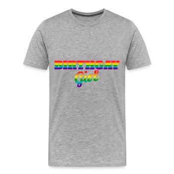 Geburtgay Girl Lgbt Gay Pride Alles Gute Zum - Männer Premium Bio T-Shirt - Grau meliert - Vorne - Damien (186cm)