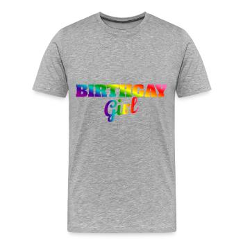 Geburtgay Girl Lgbt Gay Pride Alles Gute Zum - Männer Premium Bio T-Shirt - Grau meliert - Vorne - Damien (186cm)