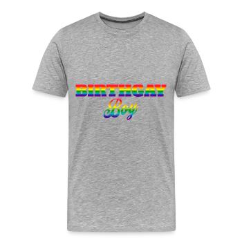 Geburtgay Junge Lgbt Gay Pride Alles Gute Zum - Männer Premium Bio T-Shirt - Grau meliert - Vorne - Damien (186cm)