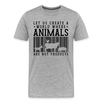 Let Us Create Animal Welfare Foster Animal Worker - Männer Premium Bio T-Shirt - Grau meliert - Vorne - Damien (186cm)