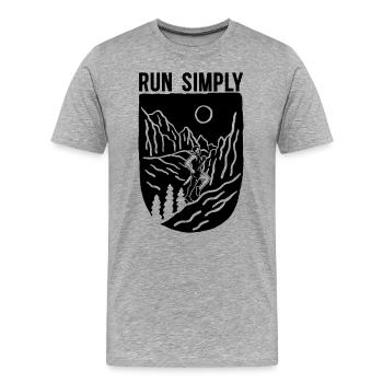 Run Simply Marathoner Ultra Running Trail Runner - Männer Premium Bio T-Shirt - Grau meliert - Vorne - Damien (186cm)