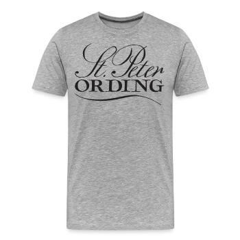 Sankt Peter Ording lettering black - Men's Premium Organic T-Shirt - heather grey - Front - Damien (186cm)