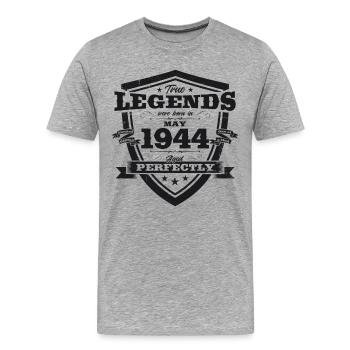 Légende Mai 1944 Né en 1944 Anniversaire 1944 - T-shirt bio Premium Homme - gris chiné - Devant - Damien (186cm)