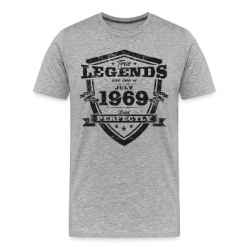Original 1969 Jahrgang 1969 Geburtstag 1969 - Männer Premium Bio T-Shirt - Grau meliert - Vorne - Damien (186cm)