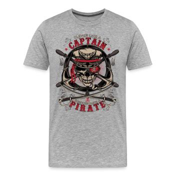 captain pirate - Men's Premium Organic T-Shirt - heather grey - Front - Damien (186cm)