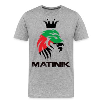 Martinique lion King Drapeau martiniquais - T-shirt bio Premium Homme - gris chiné - Devant - Damien (186cm)