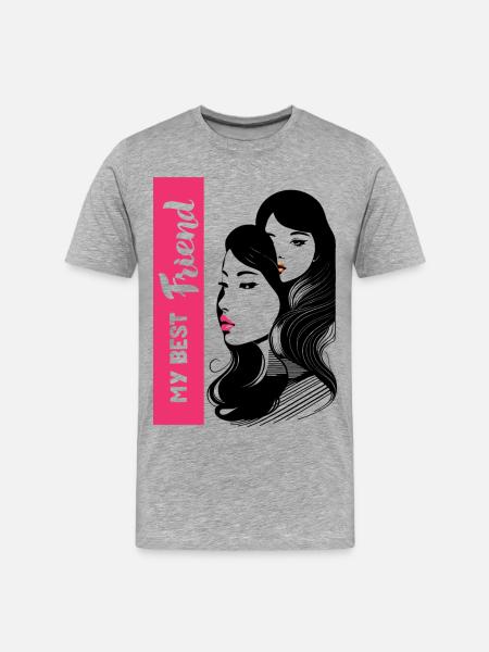 MY BEST FRIENDS - Men's Premium Organic T-Shirt - heather grey