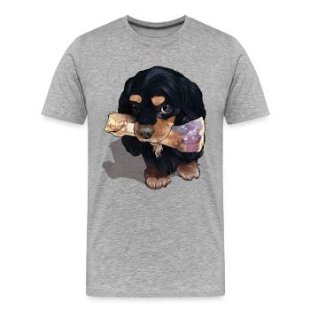 Mein Knochen - Männer Premium Bio T-Shirt - Grau meliert - Vorne - Damien (186cm)