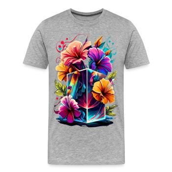 Floristry Flowers - Orchid Bouquet Flora - Men's Premium Organic T-Shirt - heather grey - Front - Damien (186cm)