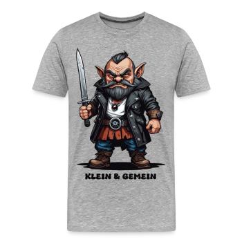 Little Evil Dwarf - Men's Premium Organic T-Shirt - heather grey - Front - Damien (186cm)