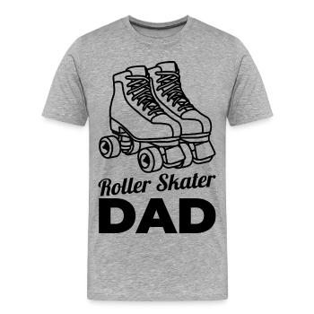Rollschuhläufer Papa - Männer Premium Bio T-Shirt - Grau meliert - Vorne - Damien (186cm)