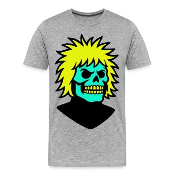 Skullman mit cooler Frisur - Männer Premium Bio T-Shirt - Grau meliert - Vorne - Damien (186cm)