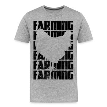 Élevage de poulets - T-shirt bio Premium Homme - gris chiné - Devant - Damien (186cm)