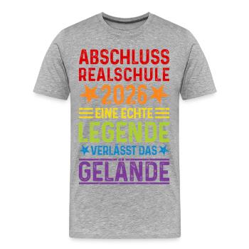 Abschluss 2026 Realschule - Männer Premium Bio T-Shirt - Grau meliert - Vorne - Damien (186cm)