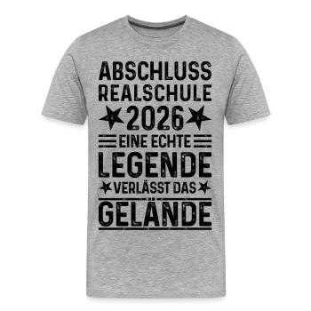 Realschule Abschluss 2026 - Männer Premium Bio T-Shirt - Grau meliert - Vorne - Damien (186cm)