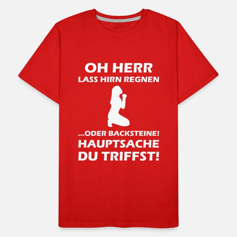 Oh Herr, lass Hirn regnen oder Backsteine Männer Premium Bio T-Shirt