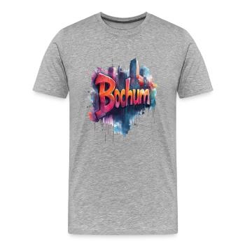 Bochum - Männer Premium Bio T-Shirt - Grau meliert - Vorne - Damien (186cm)