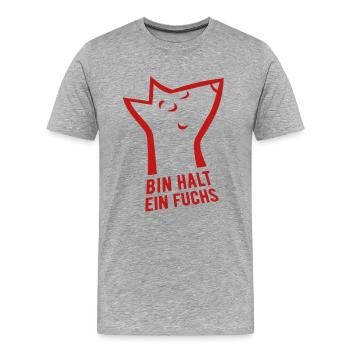 Bin halt ein Fuchs - schlau, cool & clever - Männer Premium Bio T-Shirt - Grau meliert - Vorne - Damien (186cm)