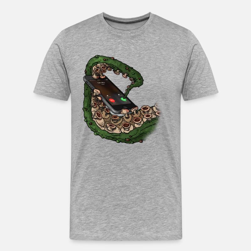 Cthulhu-Call - Männer Premium Bio T-Shirt - Grau meliert