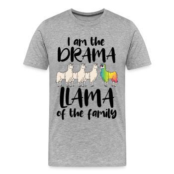 Drame Lama de la famille Drame Lama Rainbow LGBT - T-shirt bio Premium Homme - gris chiné - Devant - Damien (186cm)