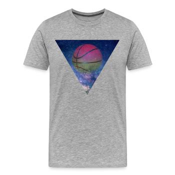 GALAXY BASKETBALL BALLER GIFT - Men's Premium Organic T-Shirt - heather grey - Front - Damien (186cm)