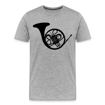 Horn / bugle / Blasinstrument - Männer Premium Bio T-Shirt - Grau meliert - Vorne - Damien (186cm)