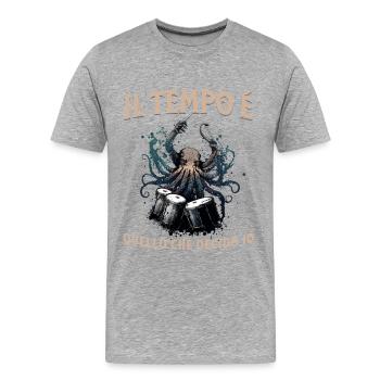 Il Tempo Quello Che Decido Io Strumento Musicale - Männer Premium Bio T-Shirt - Grau meliert - Vorne - Damien (186cm)