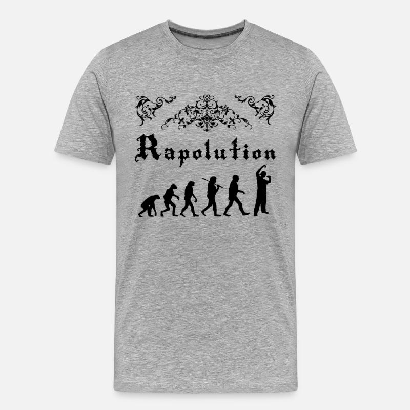 Rap Evolution - Männer Premium Bio T-Shirt - Grau meliert