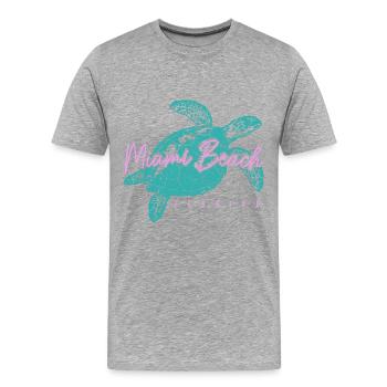 Miami Beach Florida USA Retro Vintage - Männer Premium Bio T-Shirt - Grau meliert - Vorne - Damien (186cm)