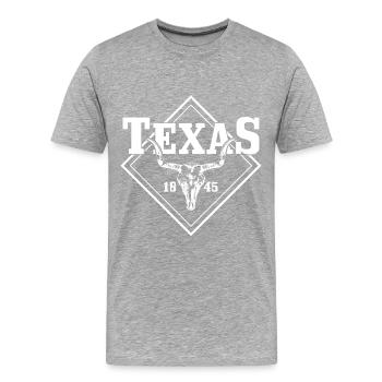 Texas - Männer Premium Bio T-Shirt - Grau meliert - Vorne - Damien (186cm)