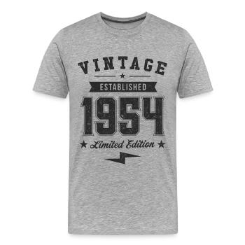 Jahrgang 1954 - Männer Premium Bio T-Shirt - Grau meliert - Vorne - Damien (186cm)