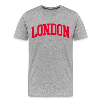 Londres - T-shirt bio Premium Homme - gris chiné - Devant - Damien (186cm)