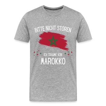 Bitte Nicht Stören Ich Träume Von Marokko - Männer Premium Bio T-Shirt - Grau meliert - Vorne - Damien (186cm)