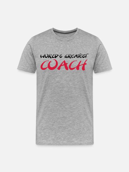 World's greatest Coach - T-shirt bio Premium Homme - gris chiné