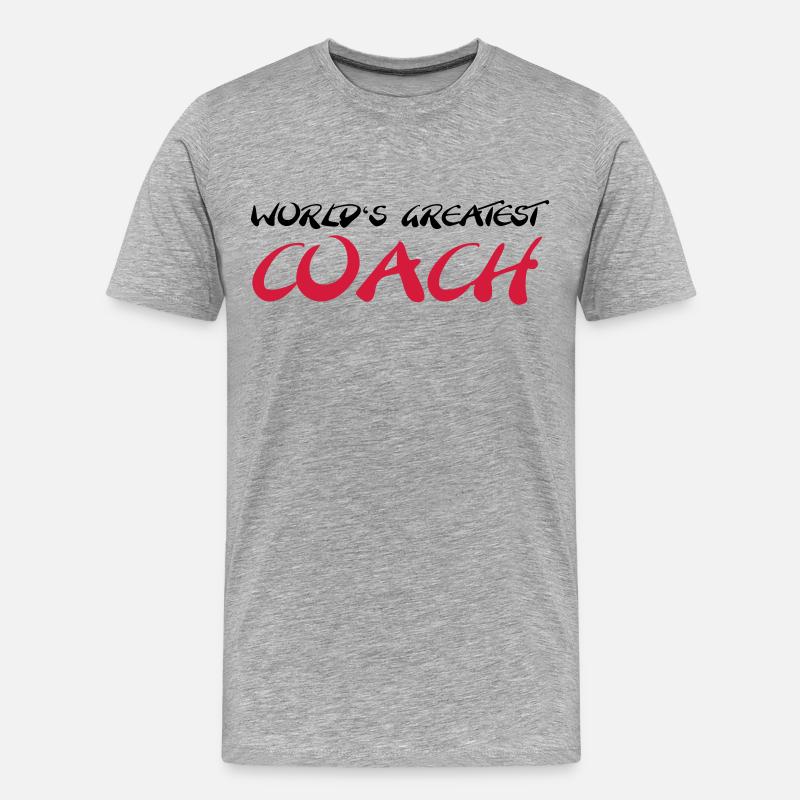 World's greatest Coach - Männer Premium Bio T-Shirt - Grau meliert