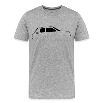 205gti Profil - T-shirt bio Premium Homme - gris chiné - Devant - Damien (186cm)