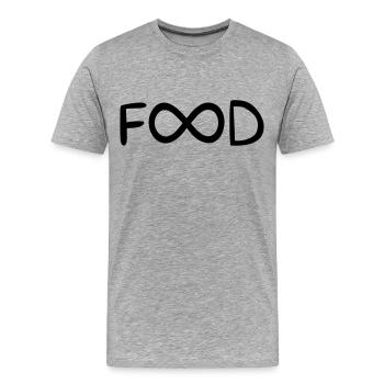 UNENDLICH VIEL ESSEN - Männer Premium Bio T-Shirt - Grau meliert - Vorne - Damien (186cm)