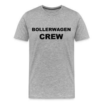 Bollerwagen Crew - Männer Premium Bio T-Shirt - Grau meliert - Vorne - Damien (186cm)