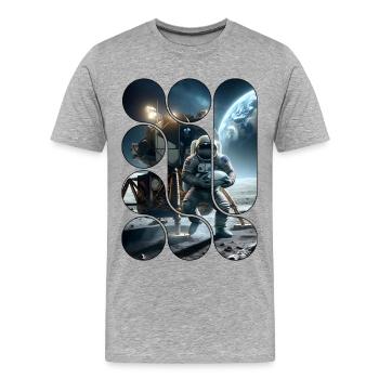 Return to the Moon - Men's Premium Organic T-Shirt - heather grey - Front - Damien (186cm)