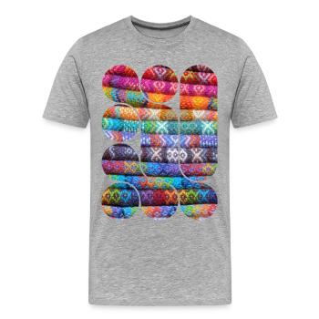 Bright Knitted Patchwork - Men's Premium Organic T-Shirt - heather grey - Front - Damien (186cm)