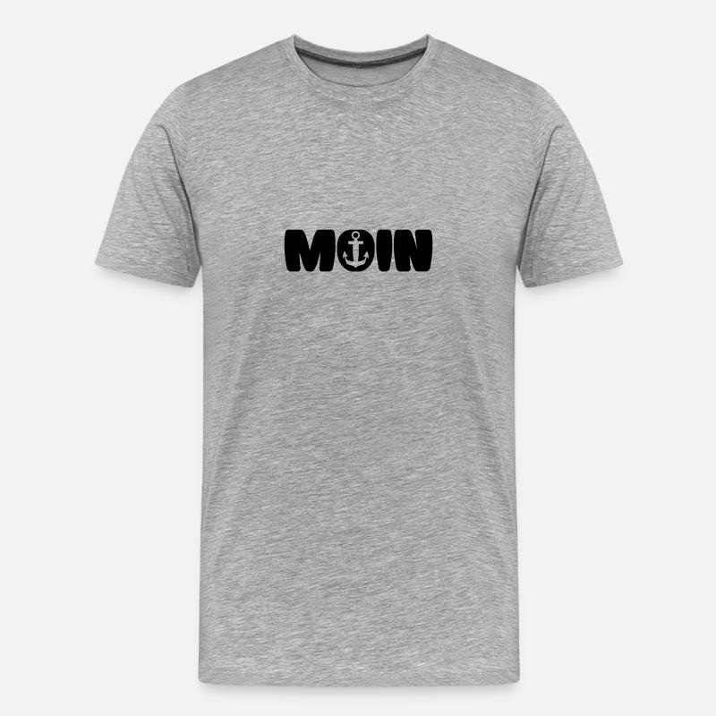 MOIN schwarz - Männer Premium Bio T-Shirt - Grau meliert