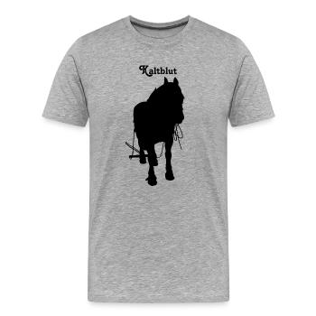 kaltblutboulonnaiseruni - Männer Premium Bio T-Shirt - Grau meliert - Vorne - Damien (186cm)