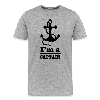 capitaine - T-shirt bio Premium Homme - gris chiné - Devant - Damien (186cm)