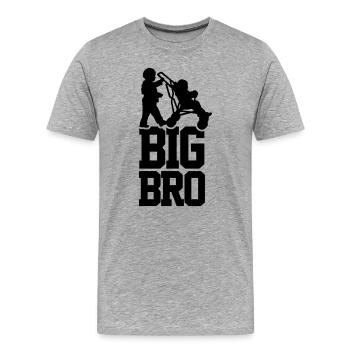 Big Bro - Men's Premium Organic T-Shirt - heather grey - Front - Damien (186cm)